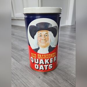 Vintage 1982 Limited Edition Quaker‎ Oats Old Fashioned Recipe Tin Can